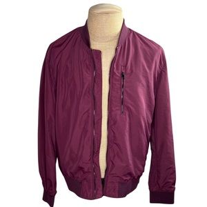 H & M Burgundy Bomber Full Zip Fully Lined Jacket Size Large